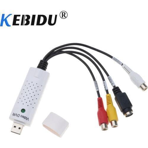 Kebidumei Portable USB 2.0 Easycap Audio Video Capture Card Adapter VHS to DVD Video Capture Converter For Win7/8/XP/Vista