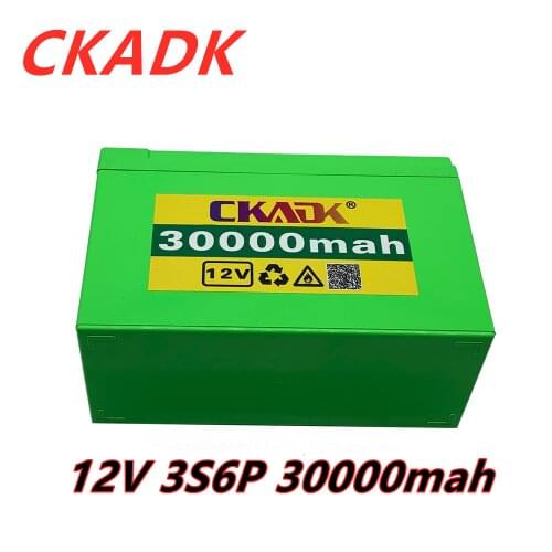 12V 30Ah 18650 lithium battery pack 3S6P built-in high current 20A BMS for sprayers, carts, childrens electric vehicle batterie