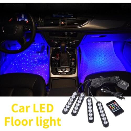 Car LED Floor Foot Strip Light Cigarette Lighter Adapter Interior Decorative Lamp Atmosphere For Mazda Logo Atenza Axela CX4 CX5