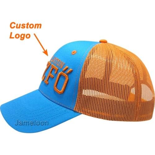Trucker hat fast shipping OEM cap curve brim tennis hat with mesh material on back snapping sun hat baseball custom trucker cap