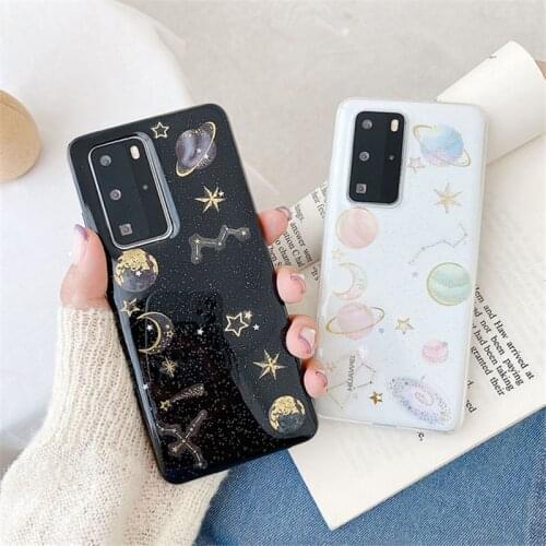 Glitter Planet Star Clear Soft Silicone Case For Huawei Y5 Y6 2019 Y5P Y6P Y7P Y8S Y9S P Samrt Plus 2019 P30 Pro P20 Lite 2019