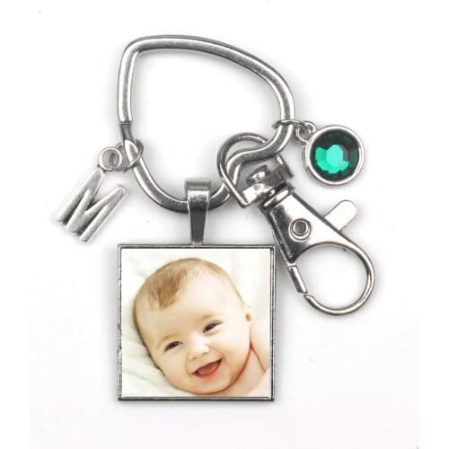 Personalizeds Custom Keychain Lobster Buckle Photo Dad Baby Children Parents Custom Designed Gift Family Crystal Anniversary