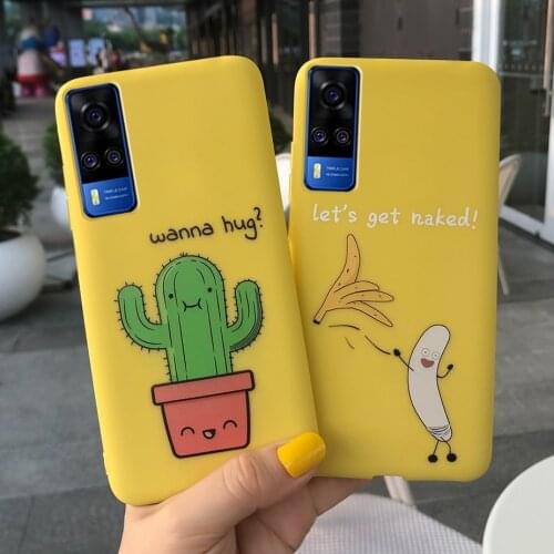 Cute Banana Cactus Case For Vivo Y31 Y51 Y51A Case 2021 New Soft Silicone Back Cover For Vivo Y51 V2030 Y31 Y 51 51A Phone Cases