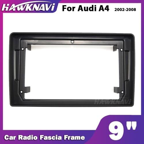 For Audi A4 9" 2 Double Two Din Car Audio Headunit Stereo Fascia Panel Dash Mounting Frame Accessory Trim Kit Face