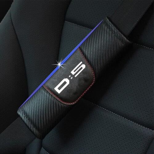 For Mitsubishi Delica D5 2pcs Fashion Carbon Fiber Leather Car Seat Belt Cover Car Seat Belt Shoulder Pad Car Accessories