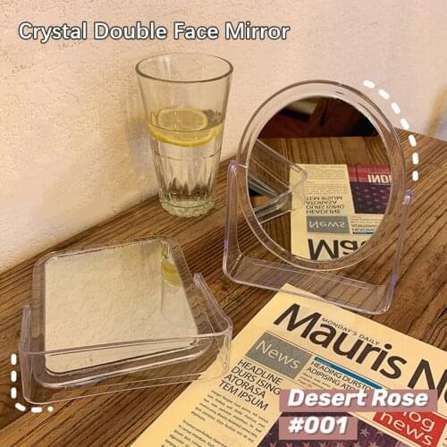 2021 New 2 Sides Makeup Mirror Stand Table Cosmetic Mirror Simple Spin Assembly Mirror Plastic Dresser Mirrors Tools