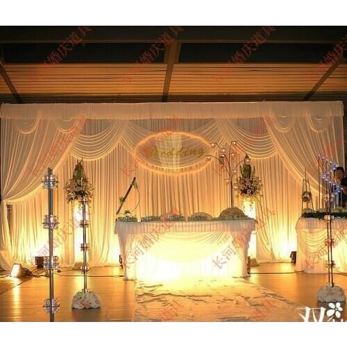 Hot Wedding 3mx6m backdrop stage background with Beautiful Swags Wedding drapery and curtain Mariage decoration