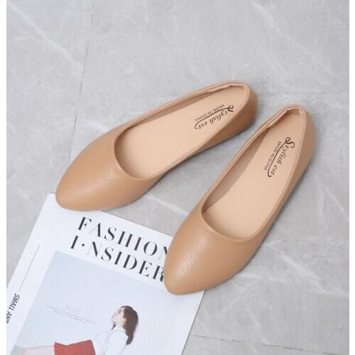 Classic Simple Pure Color Casual Wild Comfortable Lightweight Spring Autumn Workplace Essential Ladies Flat Shoes W38-37