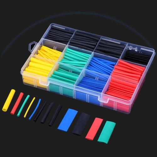 164pcs/box Heat Shrink Tube Kit Shrinking Assorted Polyolefin Insulation Sleeving Heat Shrink Tubing Wire Cable 8 Sizes 2:1 s