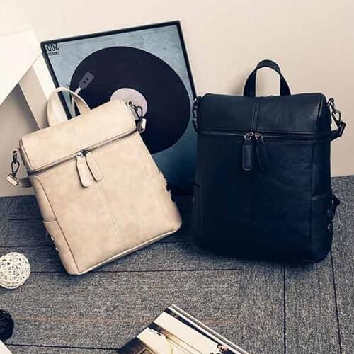 Female backpack leather Color Matching school bag Wild Fashion Leisure Travel Bag Student Bag shoulder bag women Backpack