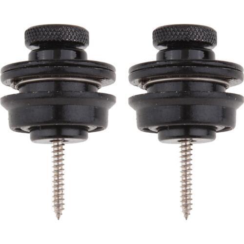 MagiDeal 2x Strap Locks Safety Round Button For Electric Acoustic Guitar
