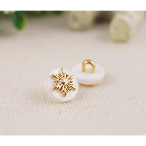 1532627,10mm Metallic acrylic composite buttons,20pcs,snowflake clothing accessories,DIY handmade materials