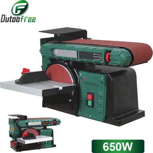 Multifunctional Desktop Sandpaper Sharpener Sand Disc Sand Belt Machine Woodworking Polishing Machine Metal Sanding Machine 650W