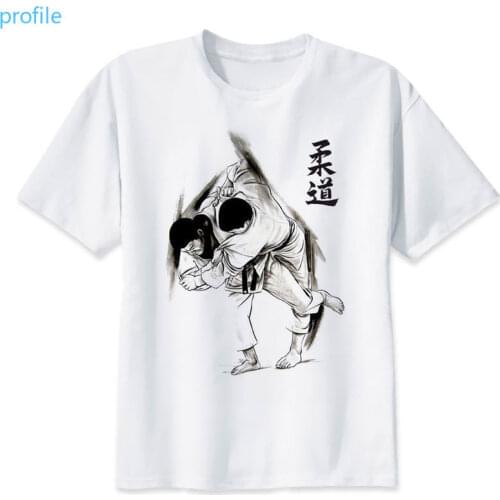 Judo T-shirt Men Summer Custom Print Tshirt Anime T Shirt Brand Clothing White Color Tops Tees Guys Punk Designer Streetwear
