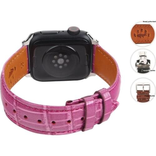 9 Colors Purpul Vintage Crocodile Leather WatchBands High Quality 12mm...24mm For Men Women Suitable For Apple Watch 38mm 42mm
