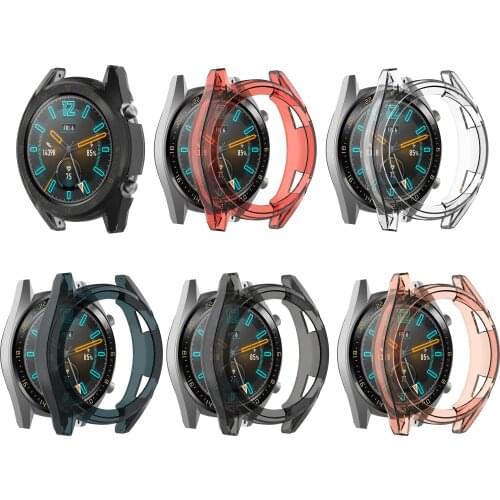 TPU Soft Case Shell Full Edge Frame Glass Screen Protector For Huawei GT 2 Active GT2 46mm Sport Watch Protective Bumper Cover