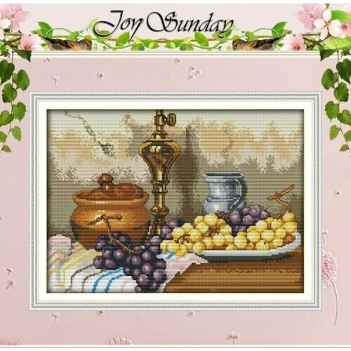 Grapes and clay pots Painting Counted Cross Stitch wholesale Cross Stitch Sets 11CT 14CT Cross Stitch Kits Embroidery Needlework