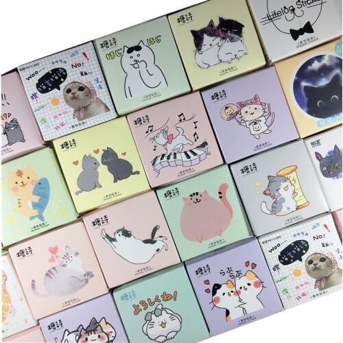 Kawaii Cat collection Paper Small Diary Mini Japanese Cute box Stickers set Scrapbooking kawaii Flakes Journal Stationery