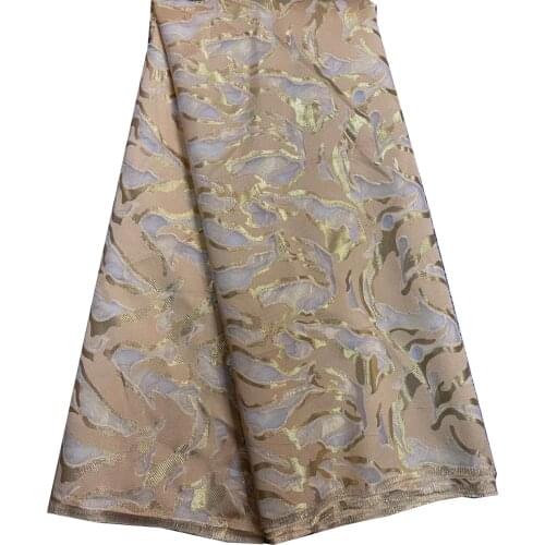 2021 New Fashion African Gilding Lace Fabric High Quality French Jacquard Brocade Lace Fabric For Nigerian Party Dress K48901