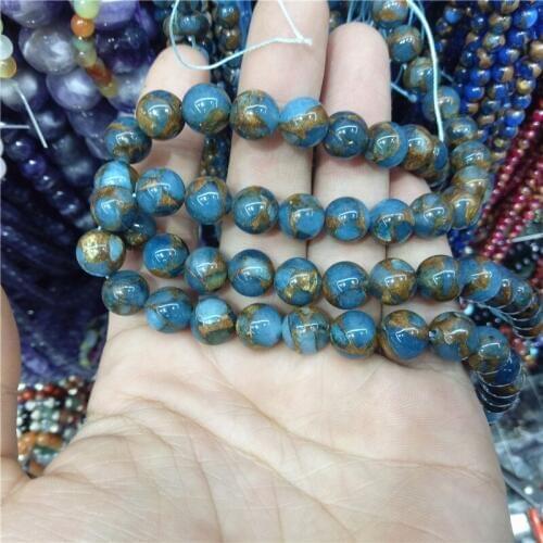 Wholesale 6 8 10 12mm Charm Natural Stone Beads Color Mixing Gold Colored Nepal Stone Beads Choice Format For Jewelry Making