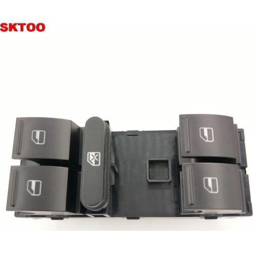 SKTOO Car Window Lifter Switch Power Window Control Switch for Skoda Octavia Superb Yeti Fabia OEM 1Z0 959 858B green light
