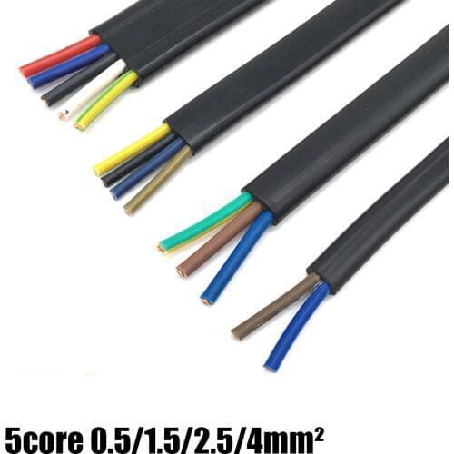 Flat power cord elevator cable TVVB 5core automatic door lift soft accompanying cable driving suspension line copper