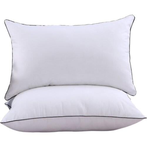 40x60cm White Bed Pillow with Polyester Zippered Cover for Sleeping Hypoallergenic Hotel Dormitory Washable Cushion 85DA