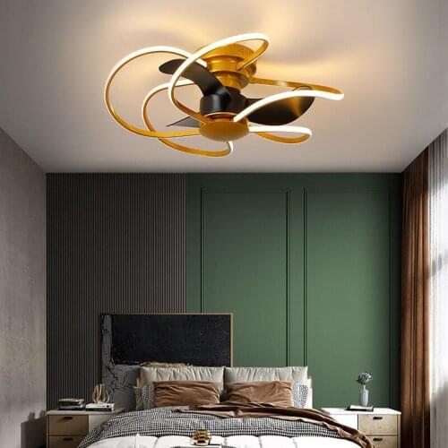 Nordic Shaped Ceiling Fan Light Furniture Restaurant Living Room Mute Decoration Chandelier Study Ceiling Fan Lights