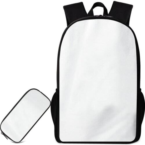 Blank Backpack For Sublimation Printing 2PCS School Bags Set With Pencil Case Student DIY Customize Image Bookbag 16'' Schoolbag