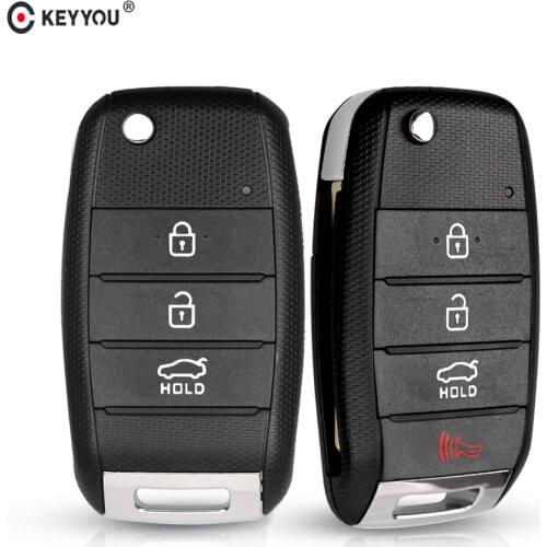 KEYYOU 3/4 Button Flip Folding Remote Key Case Shell for KIA K2 K3 K5 Carens Cerato Forte K2 K3 K5 Car Fob Cover Housing