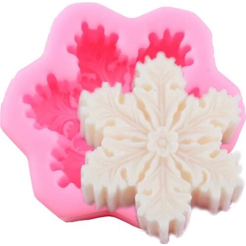 Sonwflake Silicone Mold Cake Border Fondant Molds Christmas Cake Decorating Tools Chocolate Gumpaste Candy Mould Soap Moulds