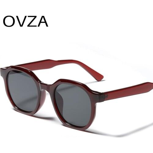 OVZA Classic Sunglasses for Women 2021 New High Quality Retro Vintage Glasses Men Rectangle UV400 Lens Black S9006