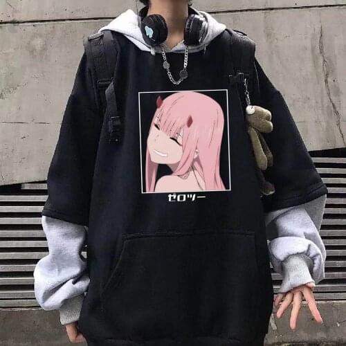 2021 Janpanese Anime Darling in the Fanxx Hoodie Unisex Long Sleeve Zero Two Funny Pullover Sweatshirts