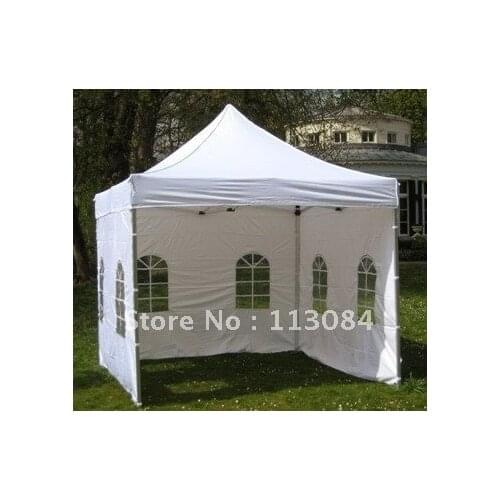 2m x 2m Aluminum Frame Outdoor Foldable Party Gazebo Tent Garden Sun Shelter with 2pcs Clear Church Windows on Each Wall