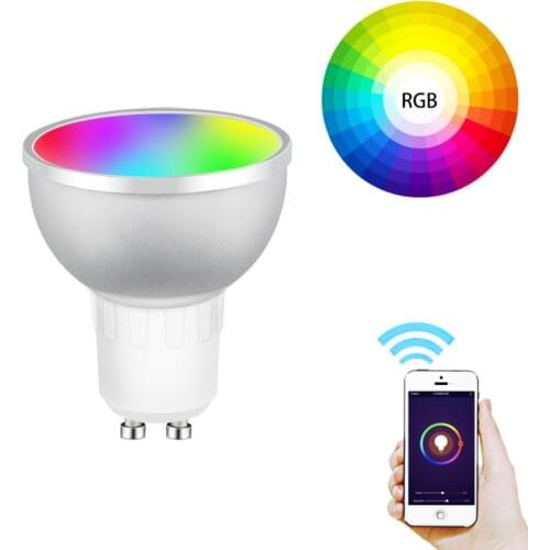 Tuya Spotlight Blub Gu10 Smart LED Light Bulb RGBCW Voice Control Work With Alexa Echo Plus Google Home Remote WIFI Control 2021