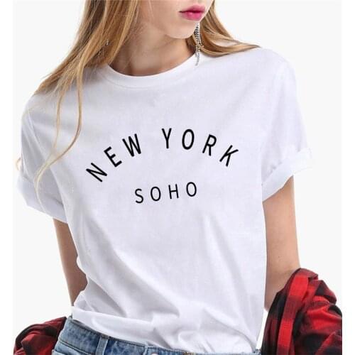 T-shirt For Woman 2021 New York letter tshirt Harajuku T-shirts Summer t shirt Fashion Tops White Short Sleeve tee shirt femme