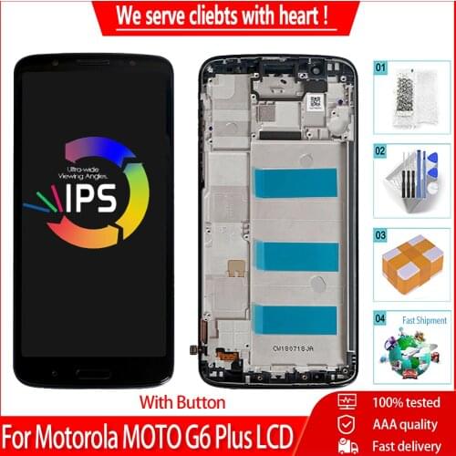 5.93" AAA Quality For Motorola Moto G6 Plus XT1926 LCD Touch Screen Digitizer Panel Replacement Parts For MOTO G6 Plus Display