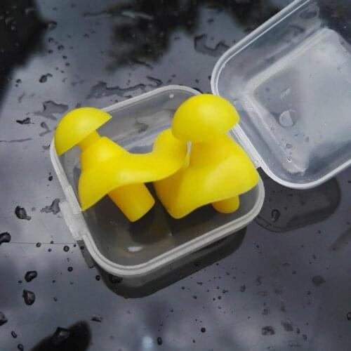 1 Pair of Soft Earplugs Environmentally Friendly Silicone Waterproof and Noise-proof Earplugs Diving Sports Swimming Accessories