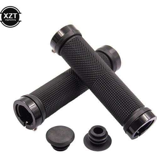 1 pair MTB BMX Road Cycling Handlebar Grips Anti-Skid Rubber Bicycle Grips Mountain Bike Lock On Bicycle Handlebars End Grips