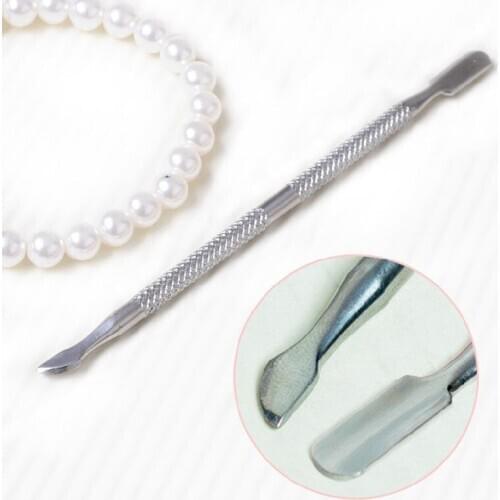 1Pc Nail Art tools Stainless Steel Cuticle Pusher Double Head Spoon Remover Tools For Manicure Nail Art Care Pusher