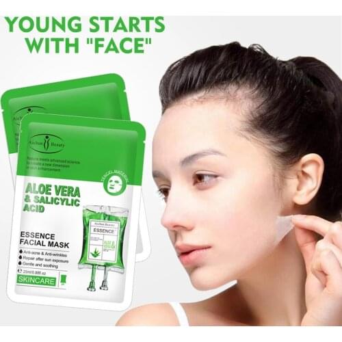 10Pcs Shrink Pore Minimizer Face Mask Aloe Salicylic Acid Moisturizing Whitening Oil Control Remove Blackhead Acne Facial Care