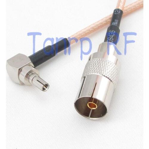 12in TV female jack to CRC9 male right angle RF adapter connector 30CM Pigtail coaxial jumper extension cord cable RG316