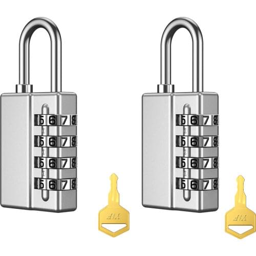ORIA 2PCS Luggage Travel Lock 4 Dial Travel Padlock Simple Door Lock Password Lock Combination For Suitcase Baggage Gym Locker