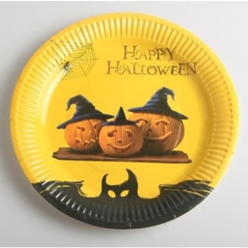 2021 Horror Ghost Pumpkin Spooky Smile One-time Theme Party Paper Halloween Personality Dishware Tableware Net Atmosphere Ghost