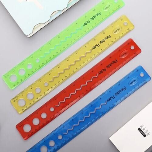 30cm Soft Flexible Ruler Multicolor Measure Straight Rulers Office School Supplies Stationery Students Kids Gifts