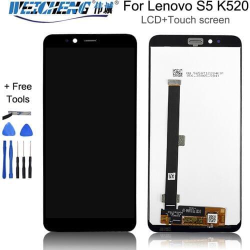 Black 5.7 inch For Lenovo S5 K520 Full LCD DIsplay Touch Screen Digitizer Assembly Replacement parts