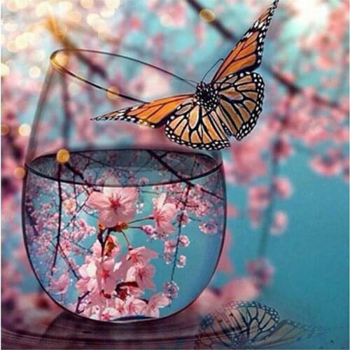 5d diamond painting diamond embroidery bead glass flowers full diamond mosaic Cherry blossoms picture of rhinestone cross-stitch