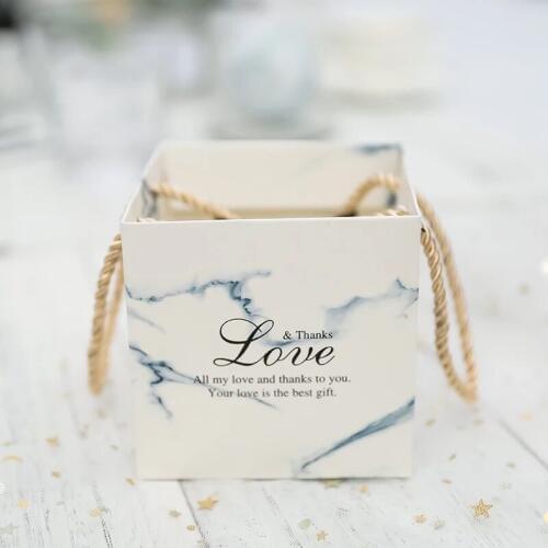 AVEBIEN 20pc Flamingo Marble Pattern Flowers Romanti Wedding Favors Birthday Party Paper Gift Bag Event Party Supplies Candy Bag