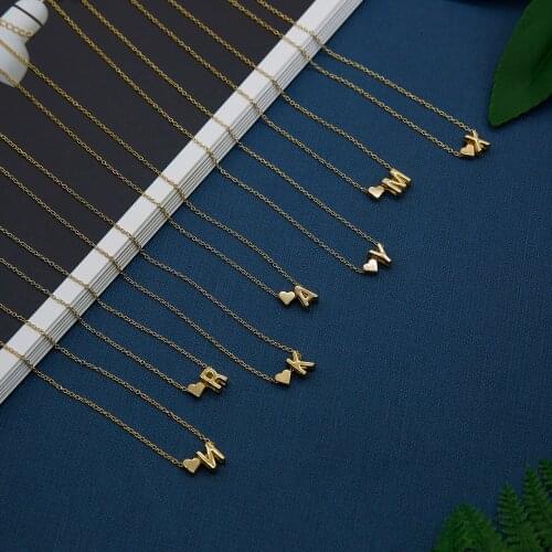 Gold Color Letter Heart Initial Choker Necklace For Women Fashion Dainty 26 Alphabet Pendant Girls Clavicle Jewelry Lover Gifts