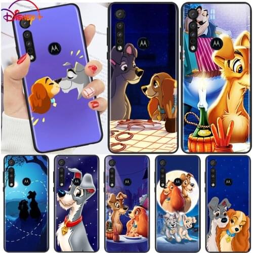 Disney Lady and the Tramp For Motorola G9 G8 G Edge One E7 E6 Power Lite Marco Hyper Fusion Plus Play Black Phone Case Cover
